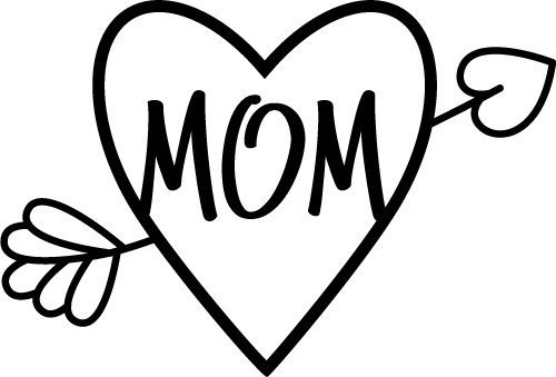 Mom Heart Arrow SVG