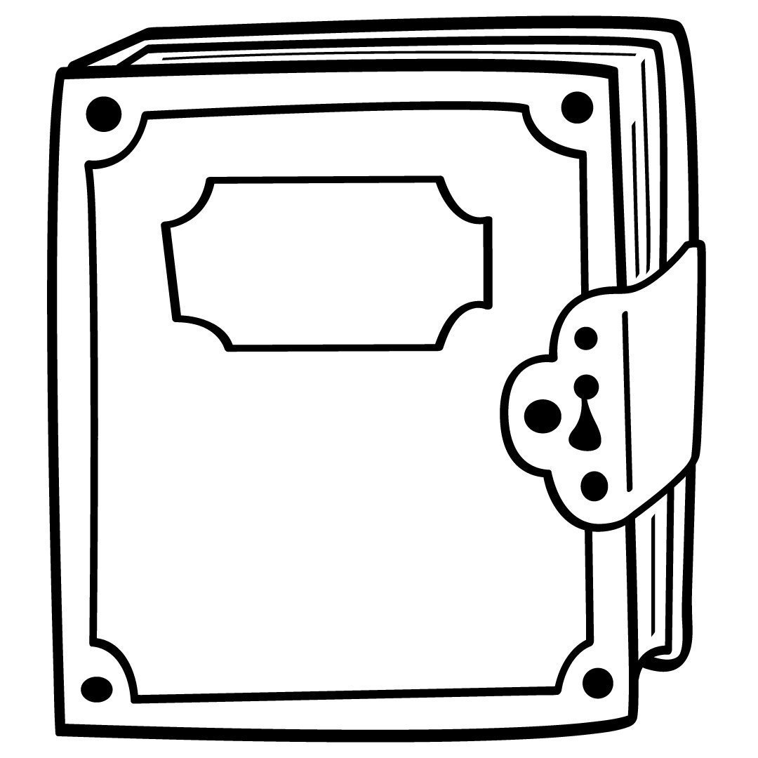 Locked Book Silhouette Free SVG Files 1018