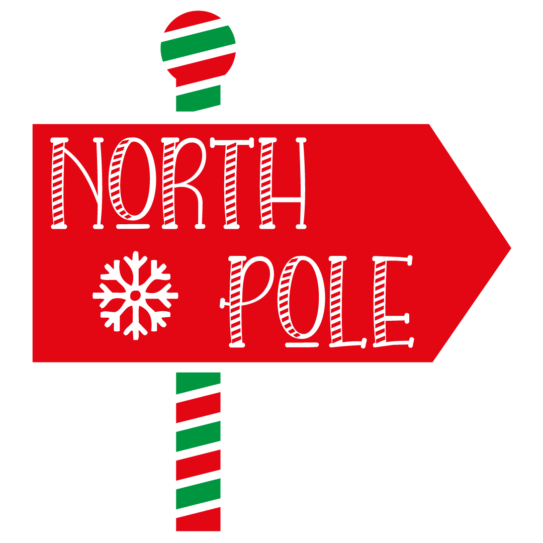 Free SVG files, North Pole Sign design. 