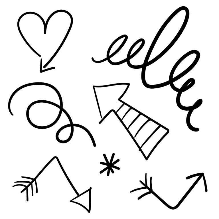 Free SVG Files | SVG, PNG, DXF, EPS | Doodle Arrows Swirls Artwork