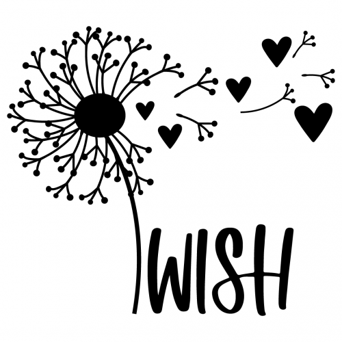 Dandelion Wish Love Hearts Free SVG Files