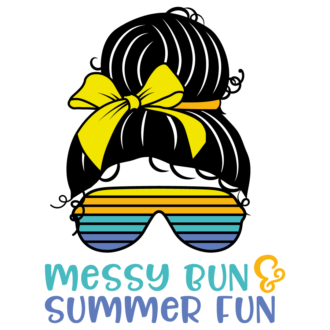 Mom Bun Messy Bun Summer Fun Free SVG Files