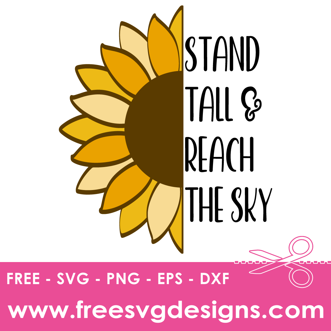 Stand Tall Reach The Sky Quote Sunflower SVG