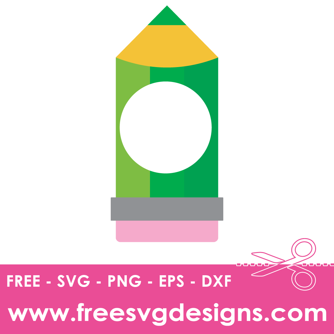School Pencil Monogram Frame – FREE SVG Files 1642