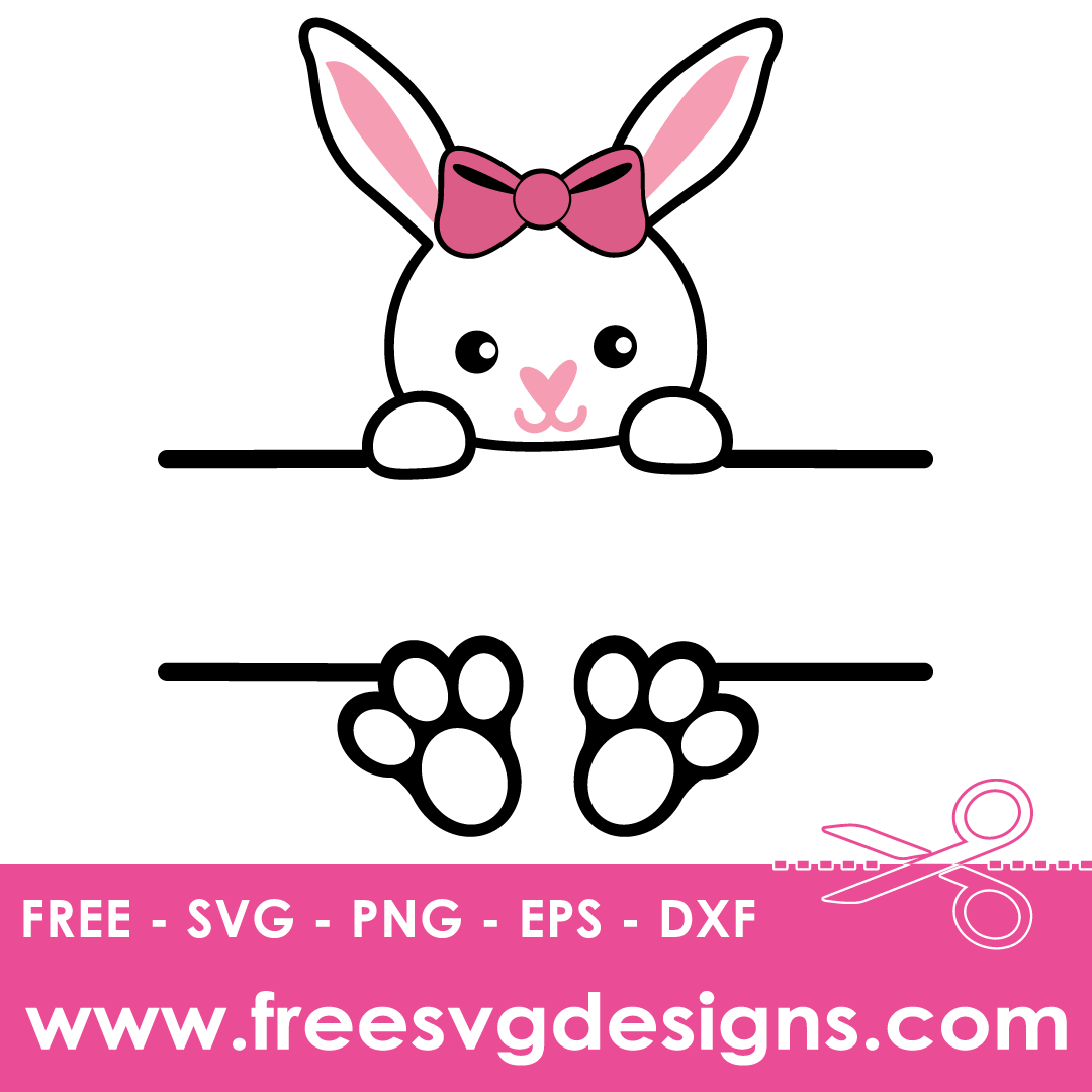 Easter Bunny Split Monogram Frame Free SVG Files