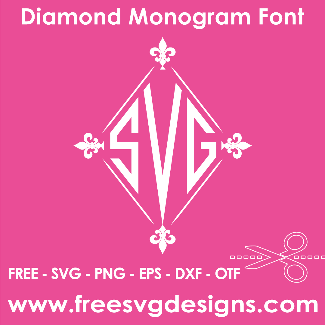 Diamond Monogram Font Free SVG Files