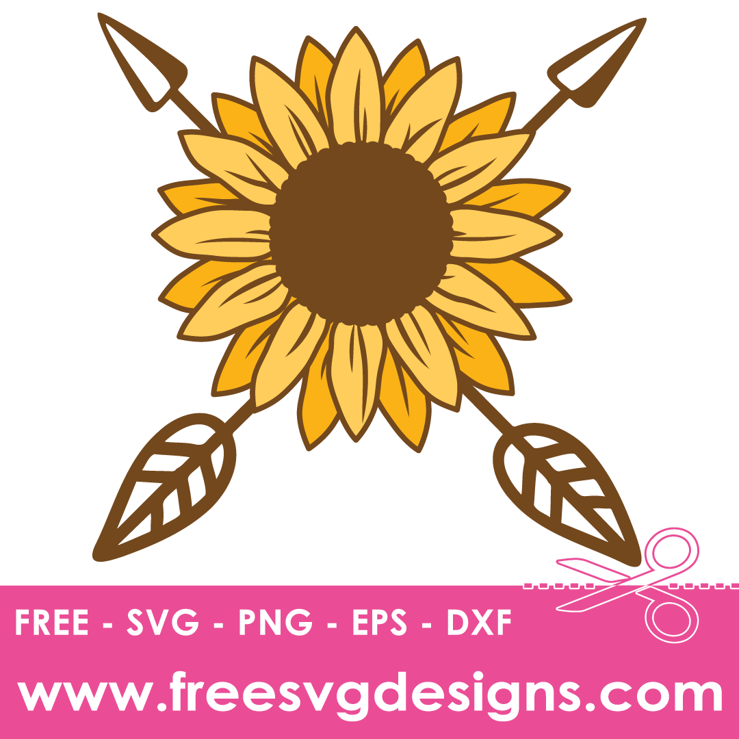 Sunflower Arrows Monogram Frame Free SVG Files