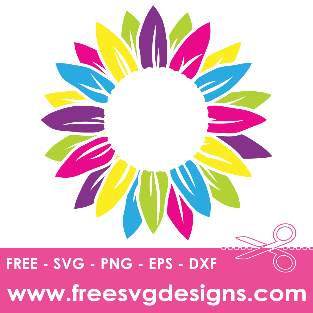 Rainbow Sunflower – FREE SVG Files 2292