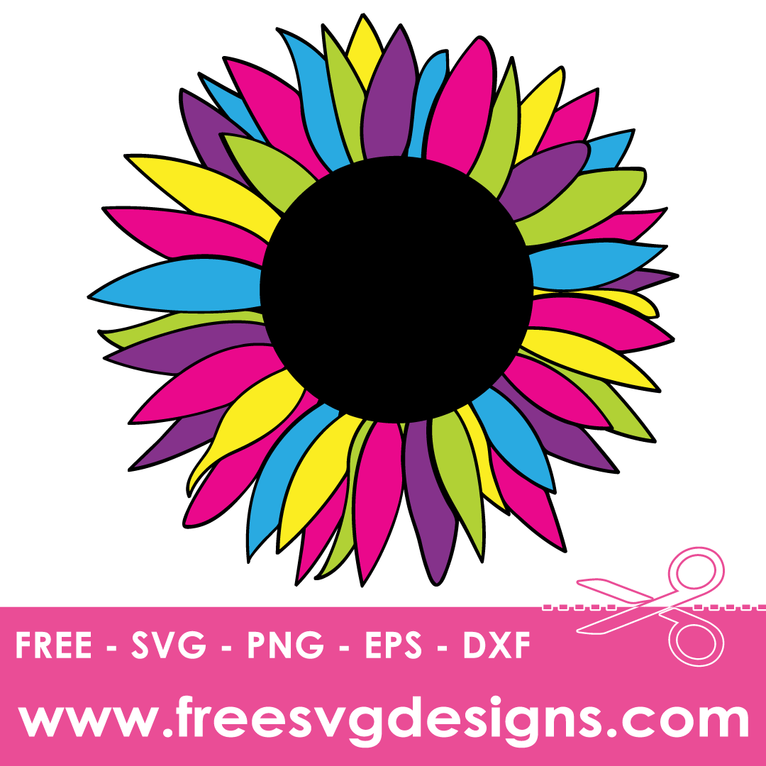 Rainbow Sunflower – FREE SVG Files 2293