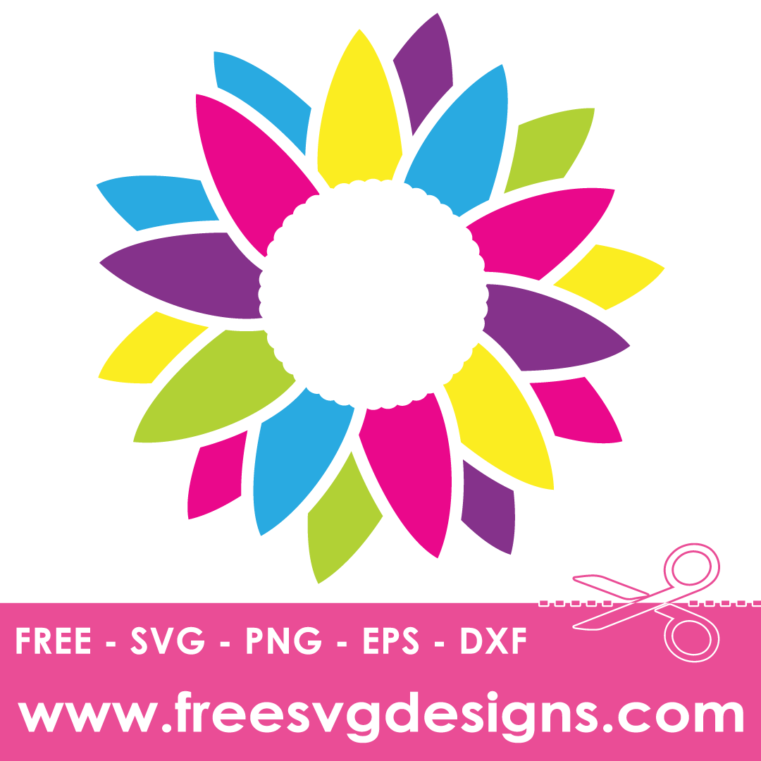 Rainbow Sunflower – FREE SVG Files 2294