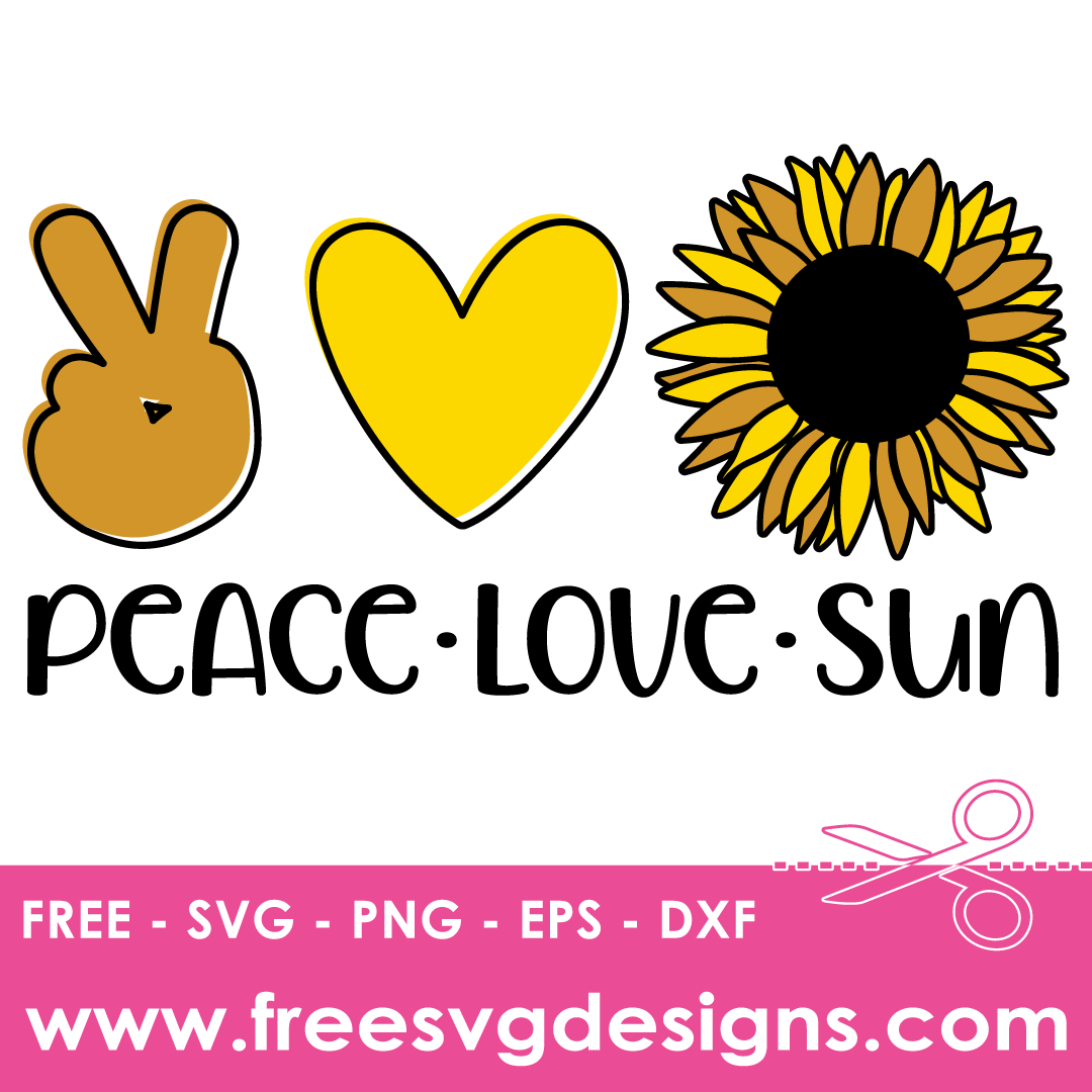 Peace Love Sun Free SVG Files