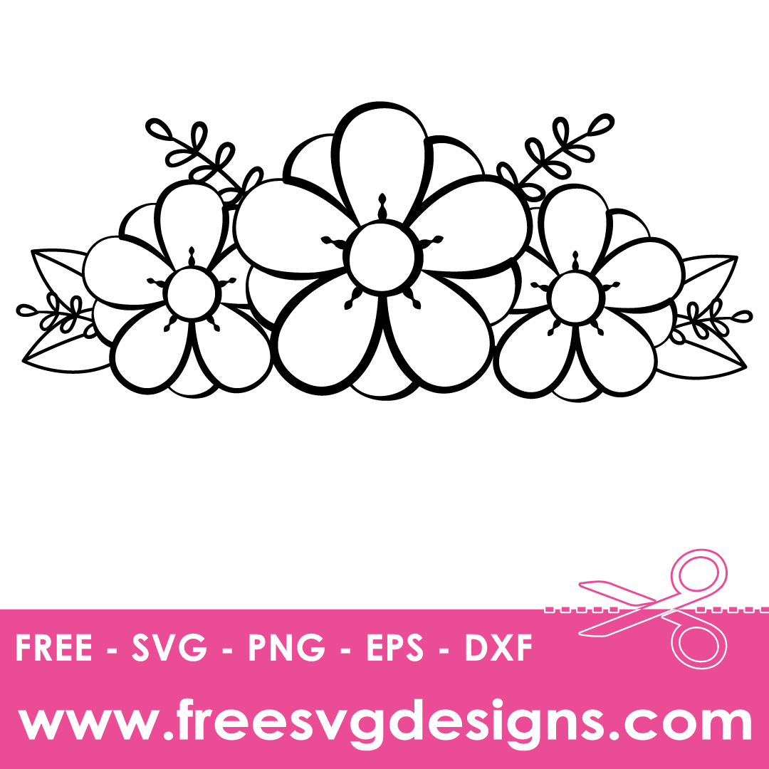 Flowers Doodle Art Free SVG Files
