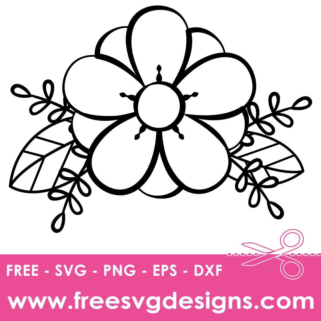 Flowers Doodle Art Free SVG Files