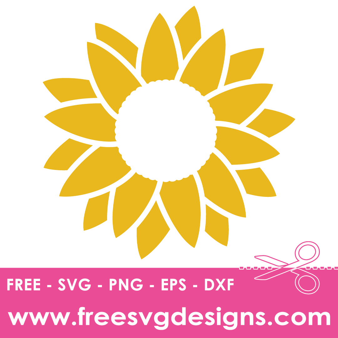 Sunflower Monogram Frame Free SVG Files