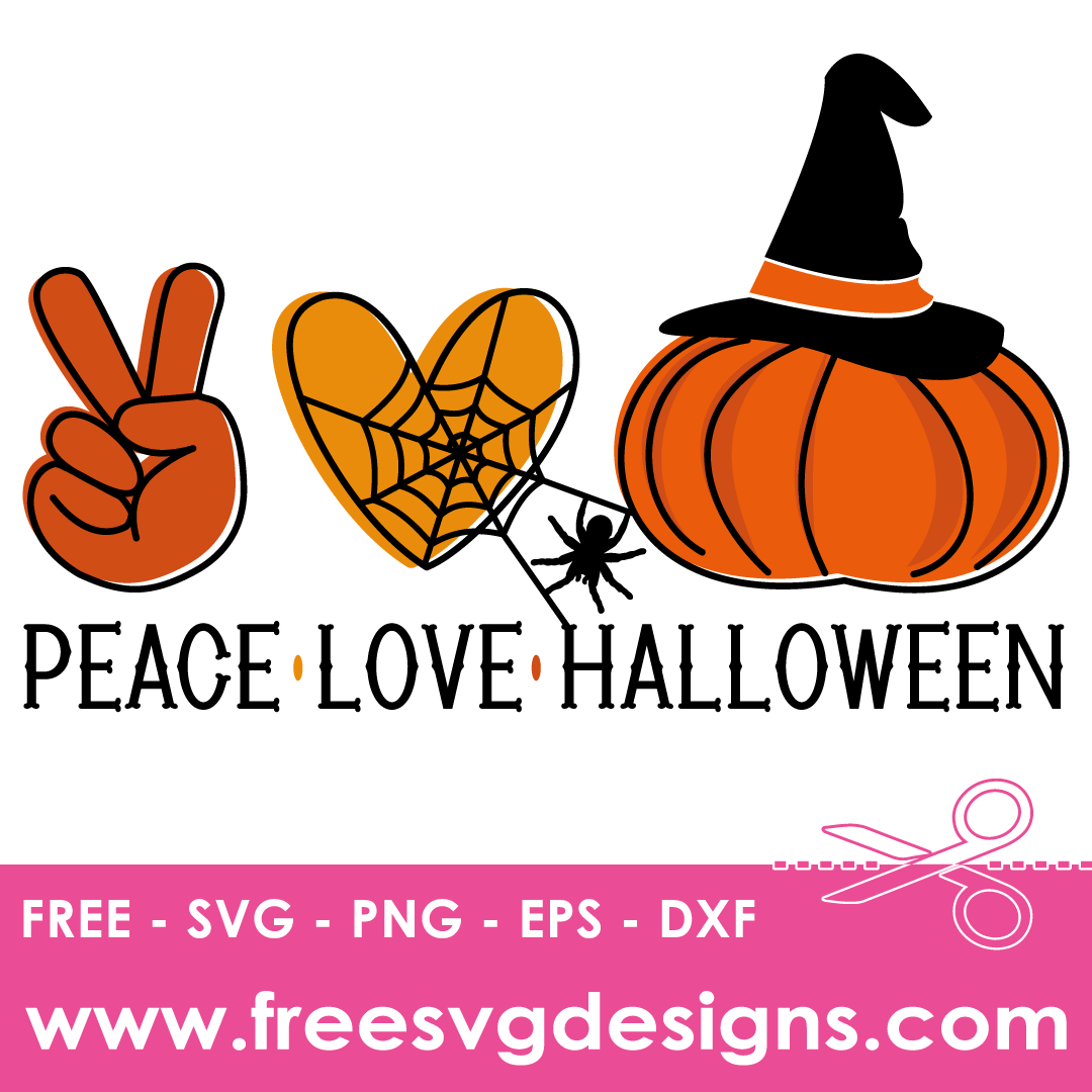 Peace Love Halloween – FREE SVG Files 1836