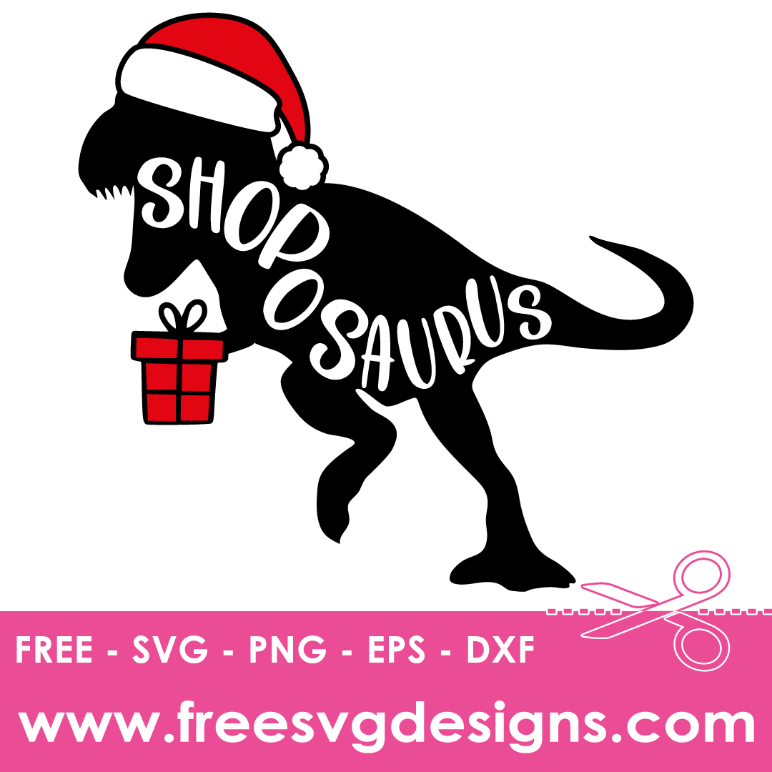 Christmas Shoposaurus – FREE SVG Files 1906
