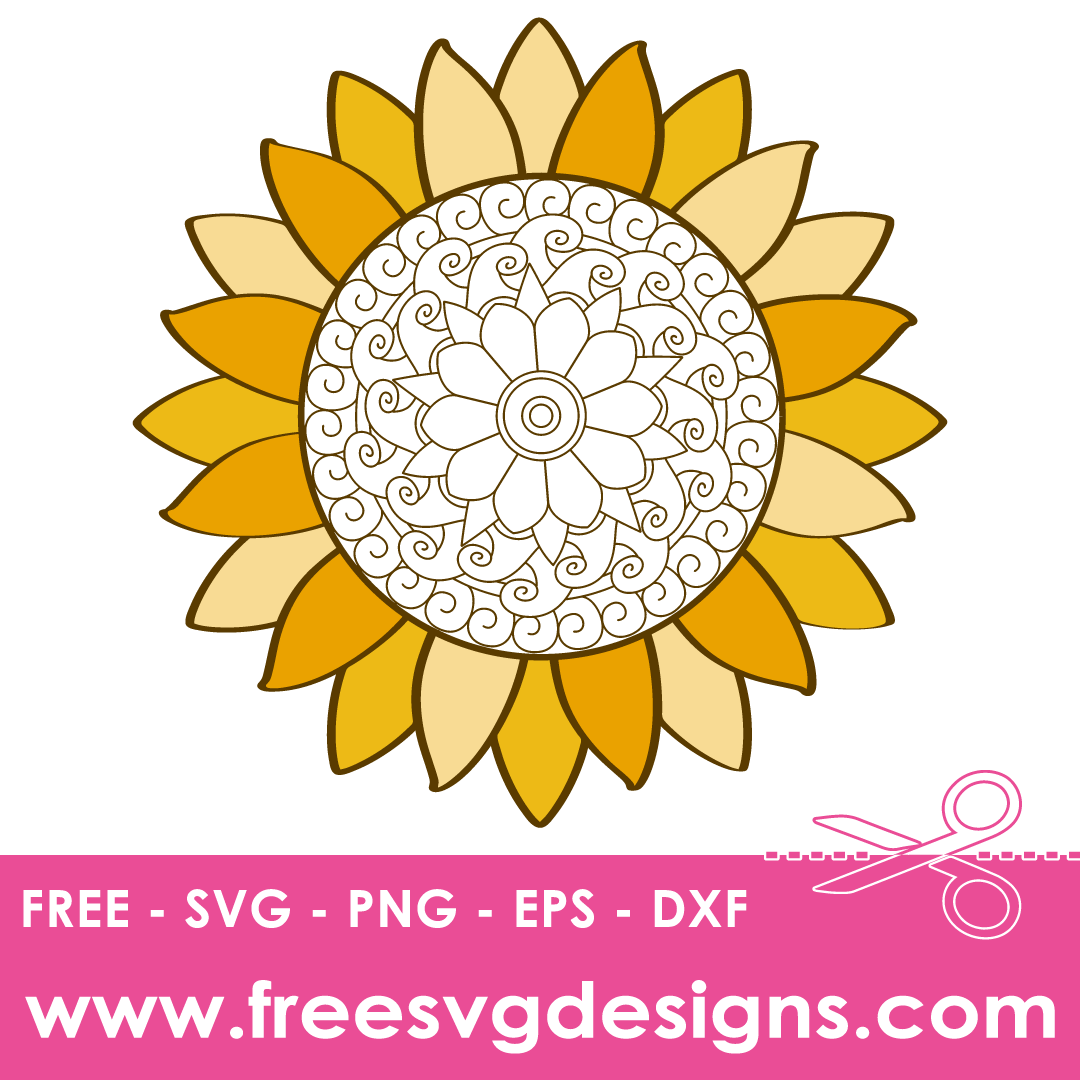 Mandala Sunflower – FREE SVG Files 1992