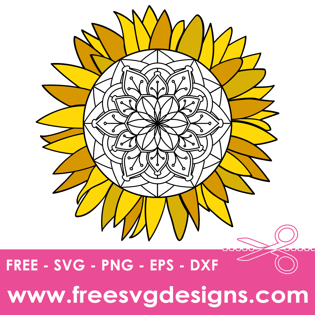 Floral Mandala Sunflower – FREE SVG Files 1995