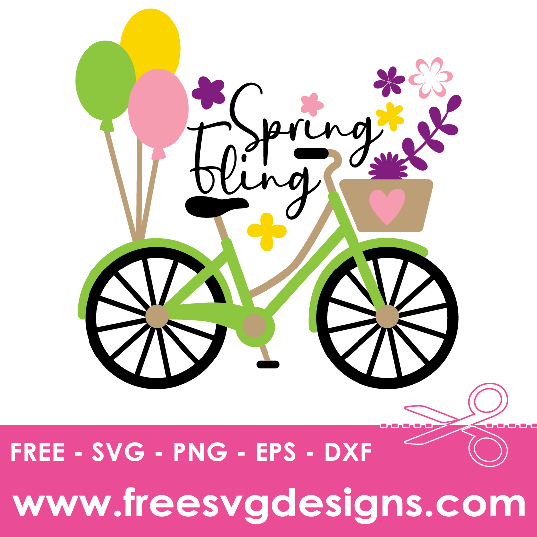 Spring Fling Bike Free SVG Files