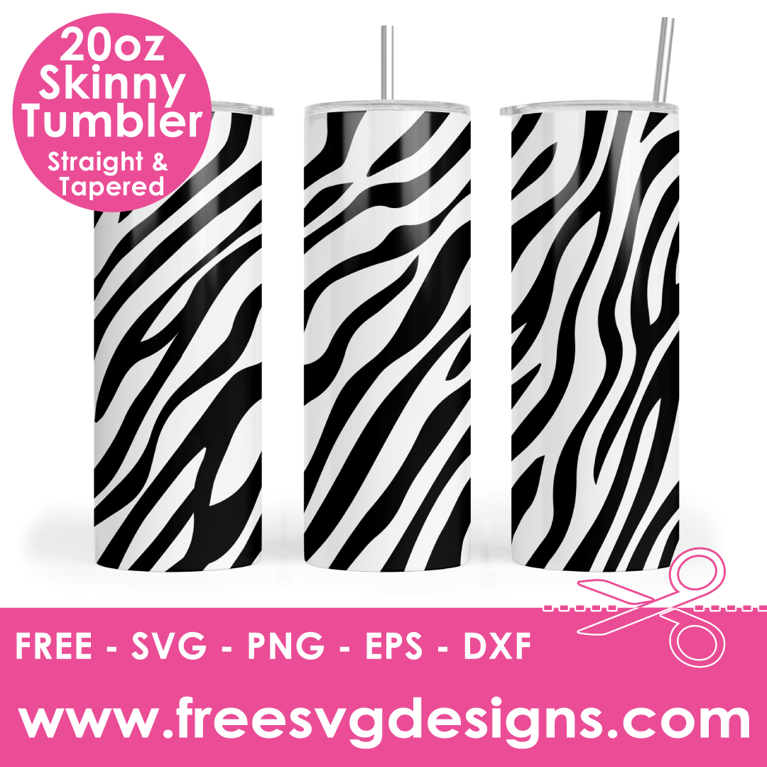 Zebra Print Tumbler Free SVG Files