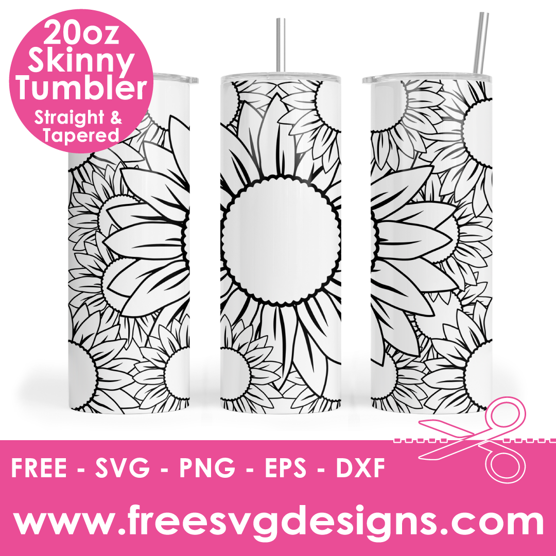 Sunflower Tumbler Free SVG Files