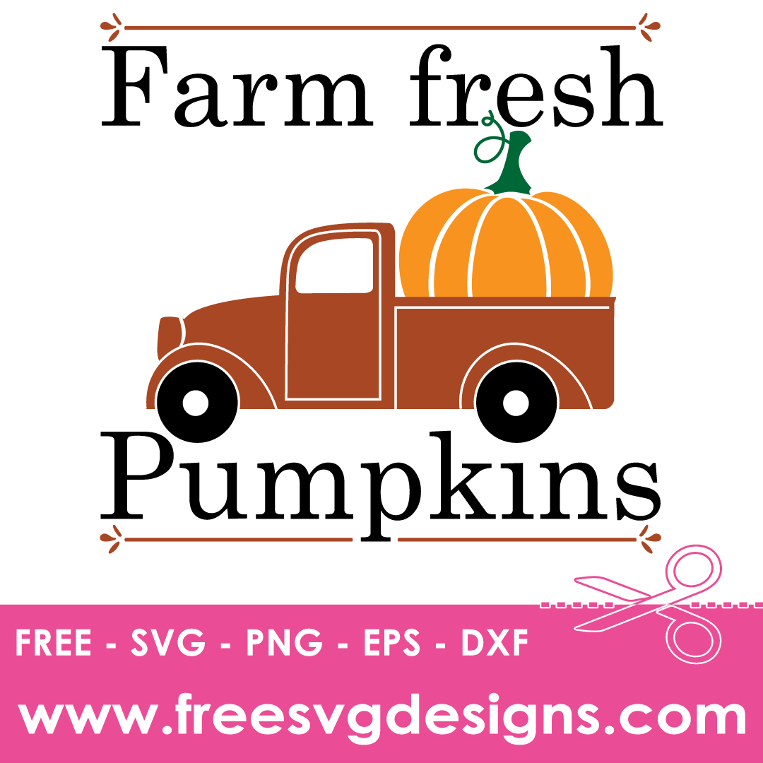 Fall Pumpkin Pick Up Truck – FREE SVG Files 2376