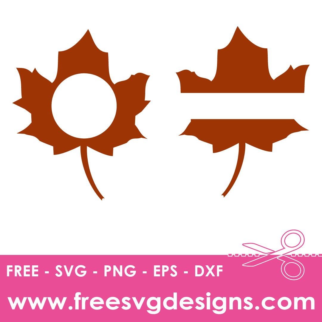 Fall Leaves Monogram Frame Free SVG files