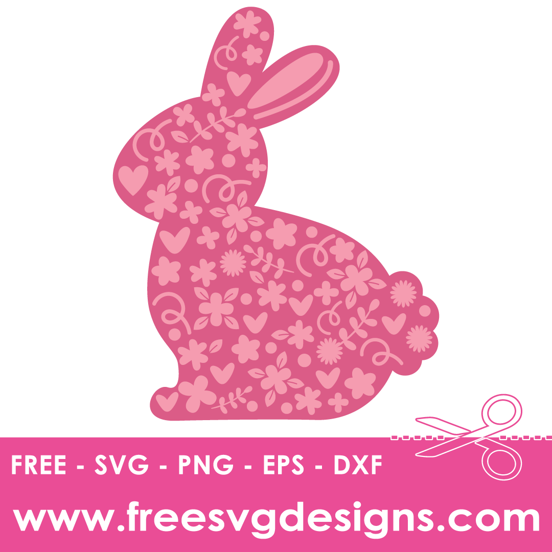 Flower Easter Bunny Free SVG Files