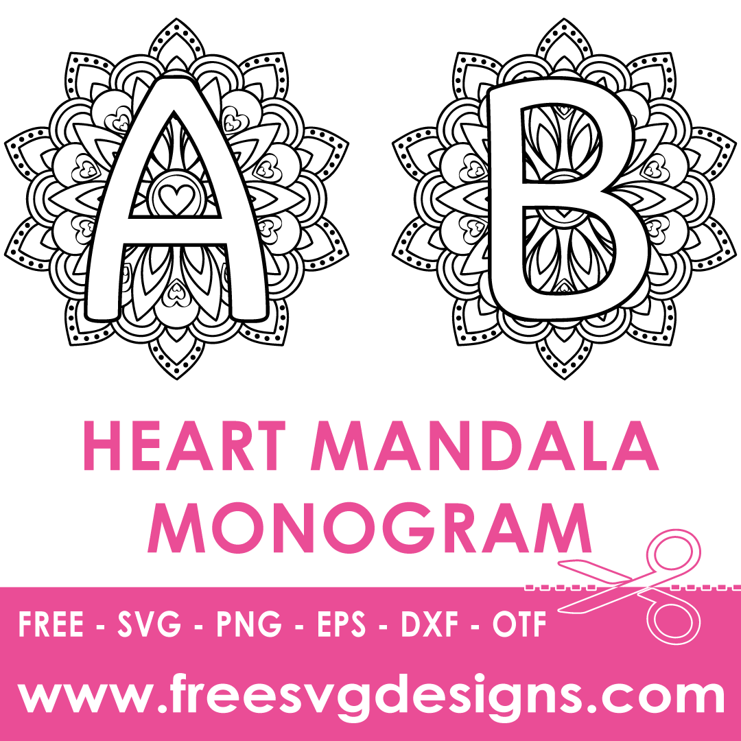 Heart Mandala Free Font Monogram