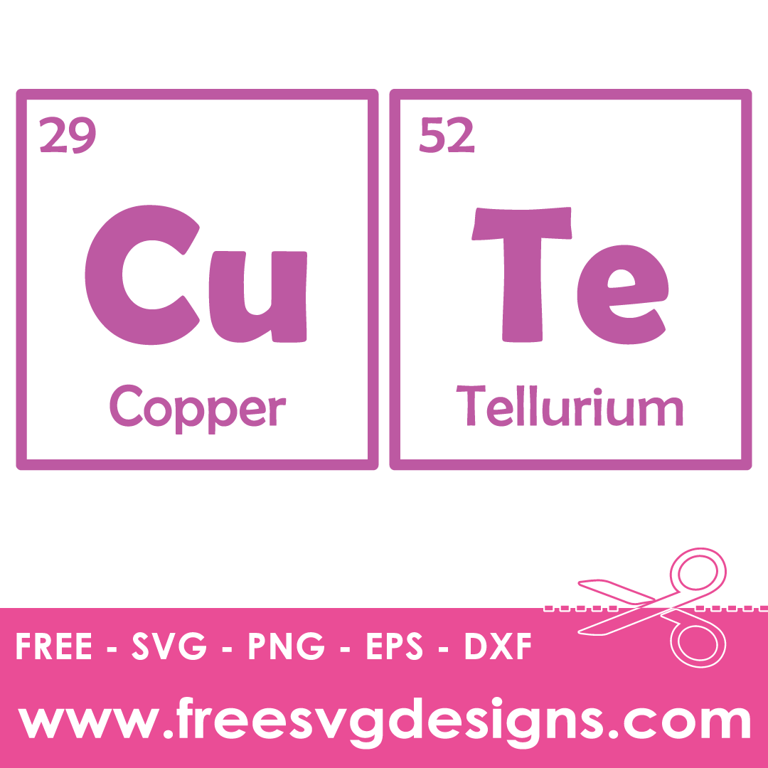 Science Cute Periodic Table Elements Free SVG Cut Files