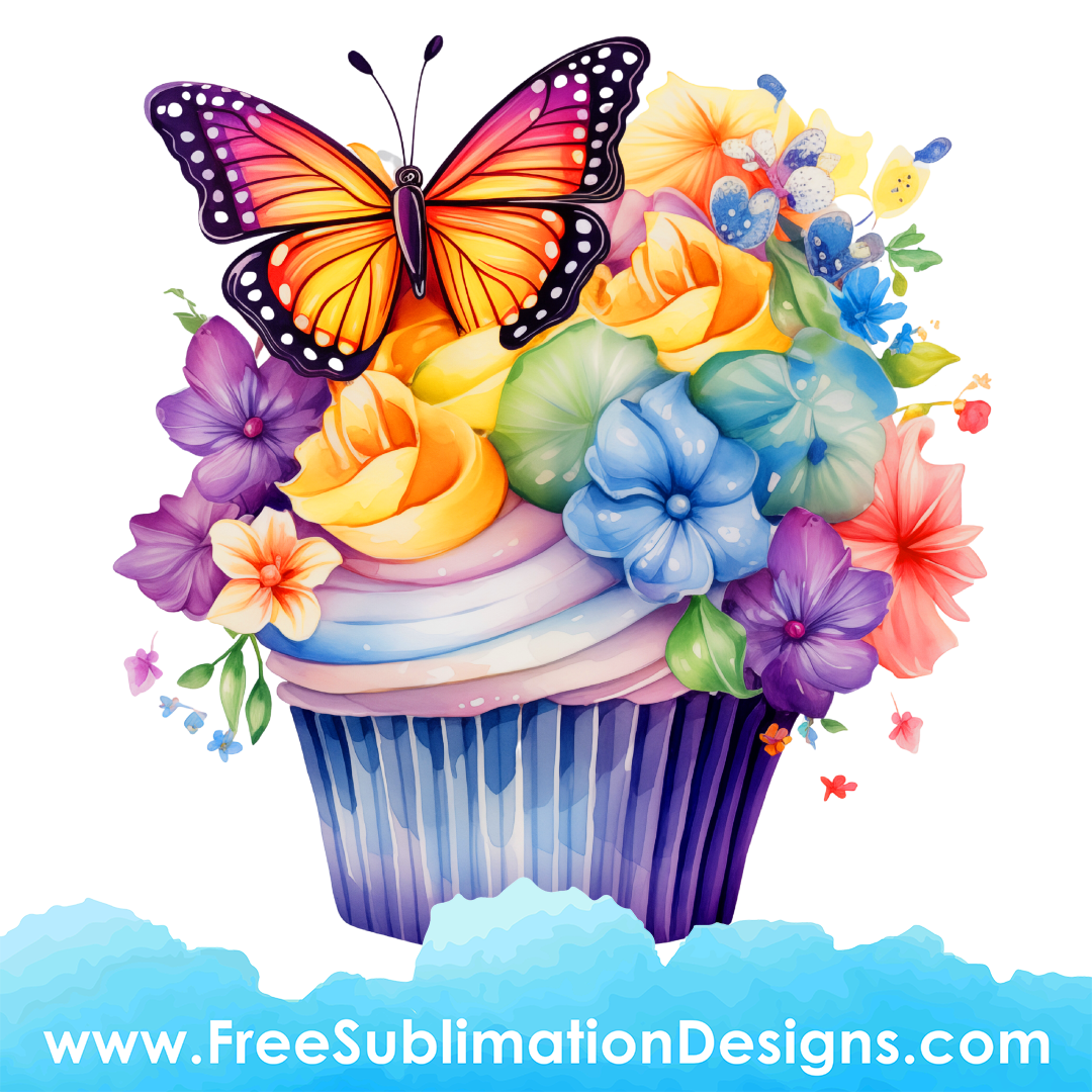 Butterfly Cupcake FREE PNG Image