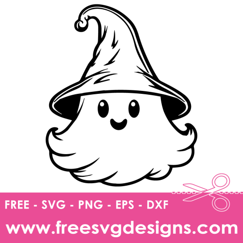 Halloween Ghost BW Free SVG Cut Files
