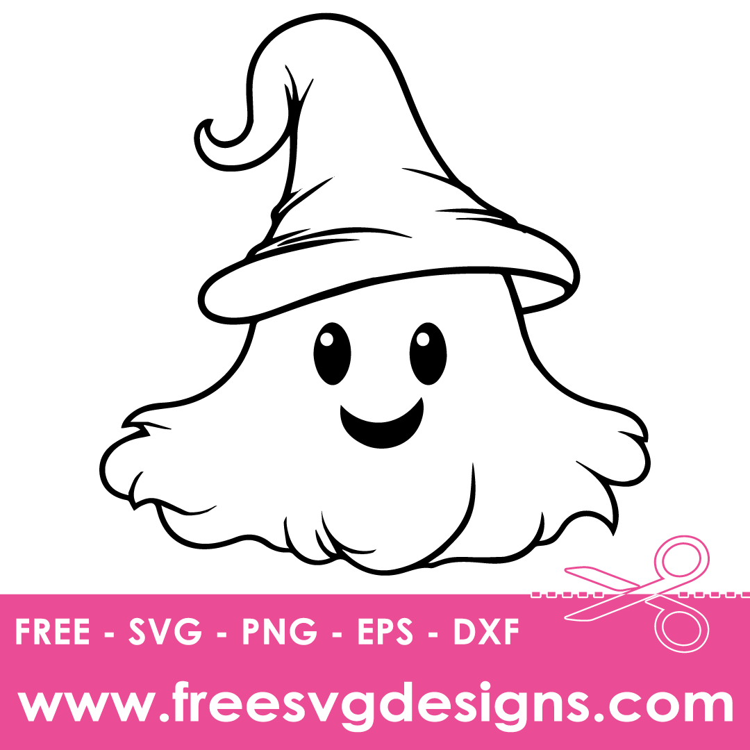 Halloween Ghoul BW Free SVG Cut Files 2634