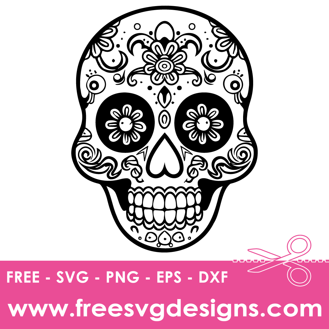 Day Of The Dead Sugar Skull Free SVG Cut Files
