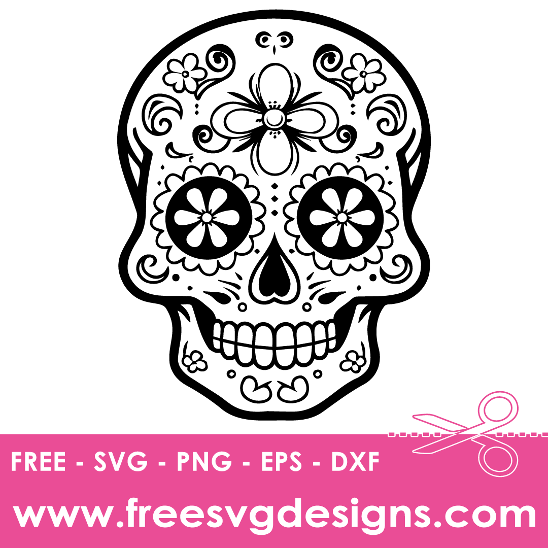 Sugar Skull Day Of The Dead Free SVG Cut Files