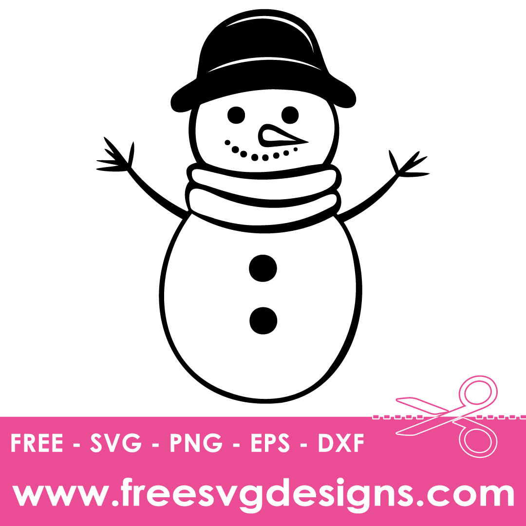 Christmas Snowman Free SVG Cut Files 2660