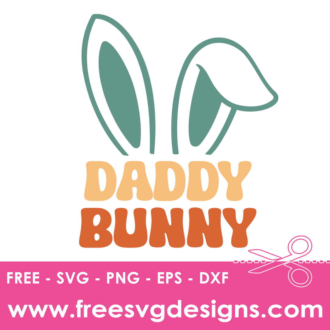 Easter Daddy Bunny Free SVG Cut Files 2685