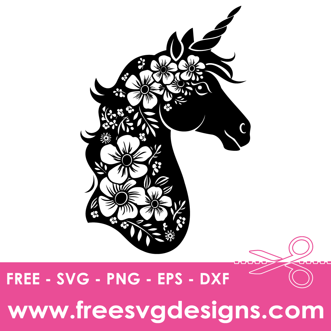 Flower Unicorn Free SVG Cut Files 2704