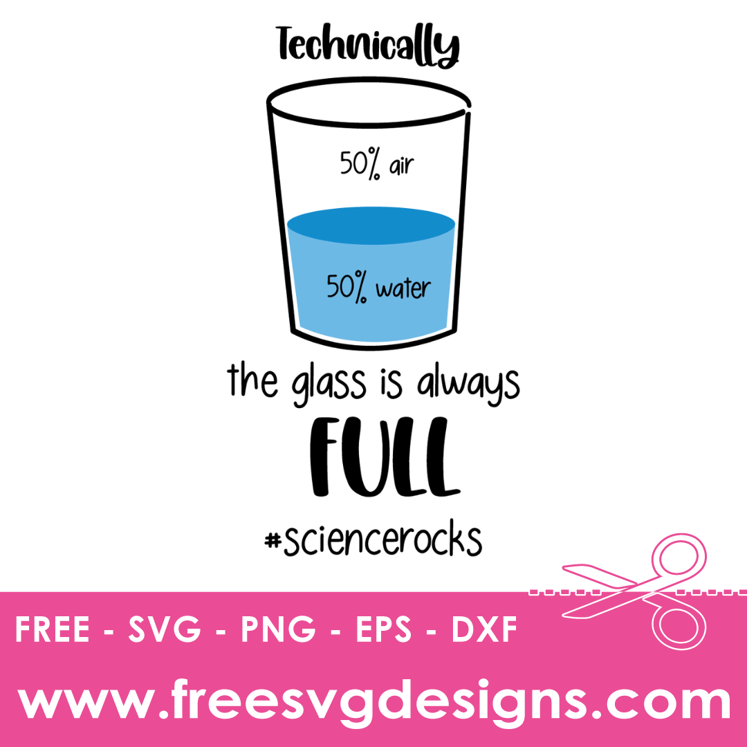 Science Rocks Glass Half Full Free SVG Files 1684