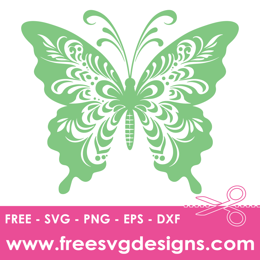 Mandala Butterfly Silhouette Free SVG Cut Files 2756