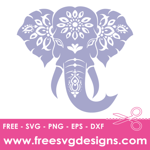 Mandala Elephant Silhouette Free SVG Cut Files
