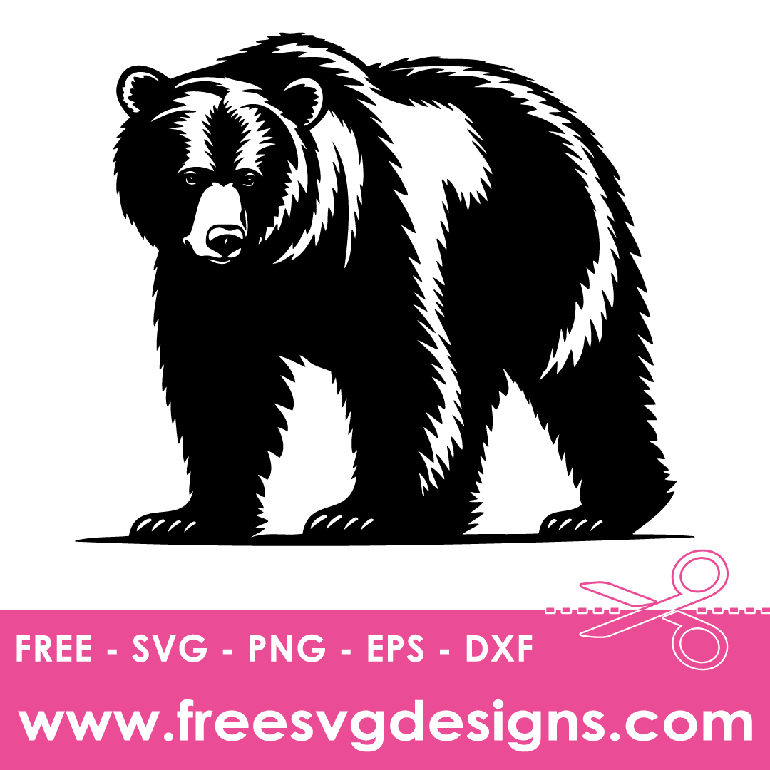 Papa Bear Silhouette Free SVG Cut Files 2796