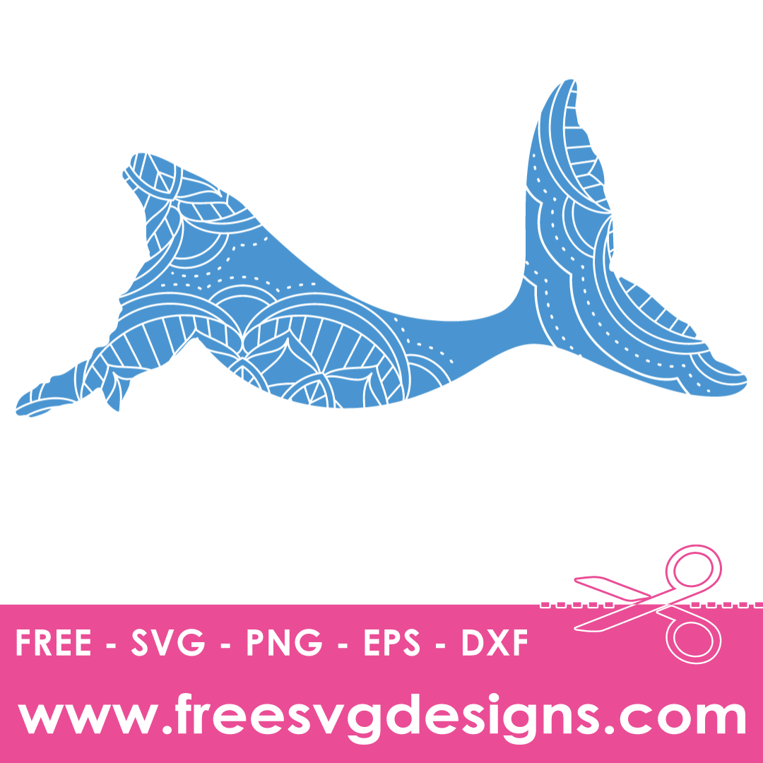 Mandala Boho Whale Silhouette Free SVG Files 1716