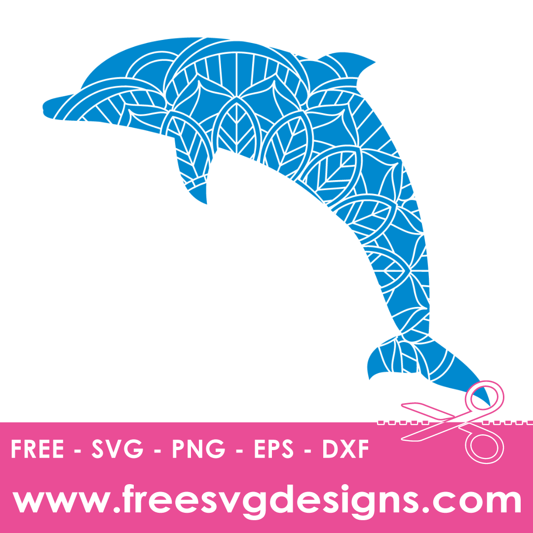 Mandala Boho Dolphin Free SVG Files 1722