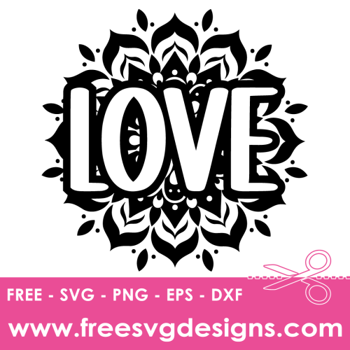 Love Mandala Free SVG Cut Files