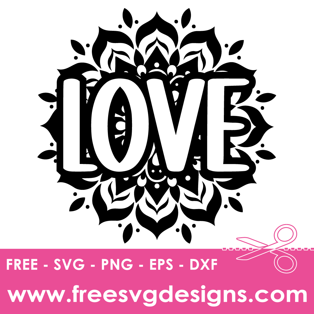 Love Mandala Free SVG Cut Files 2812