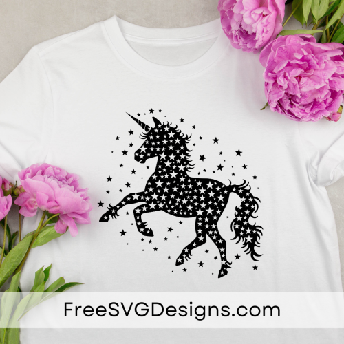 Unicorn SVG design on tshirt