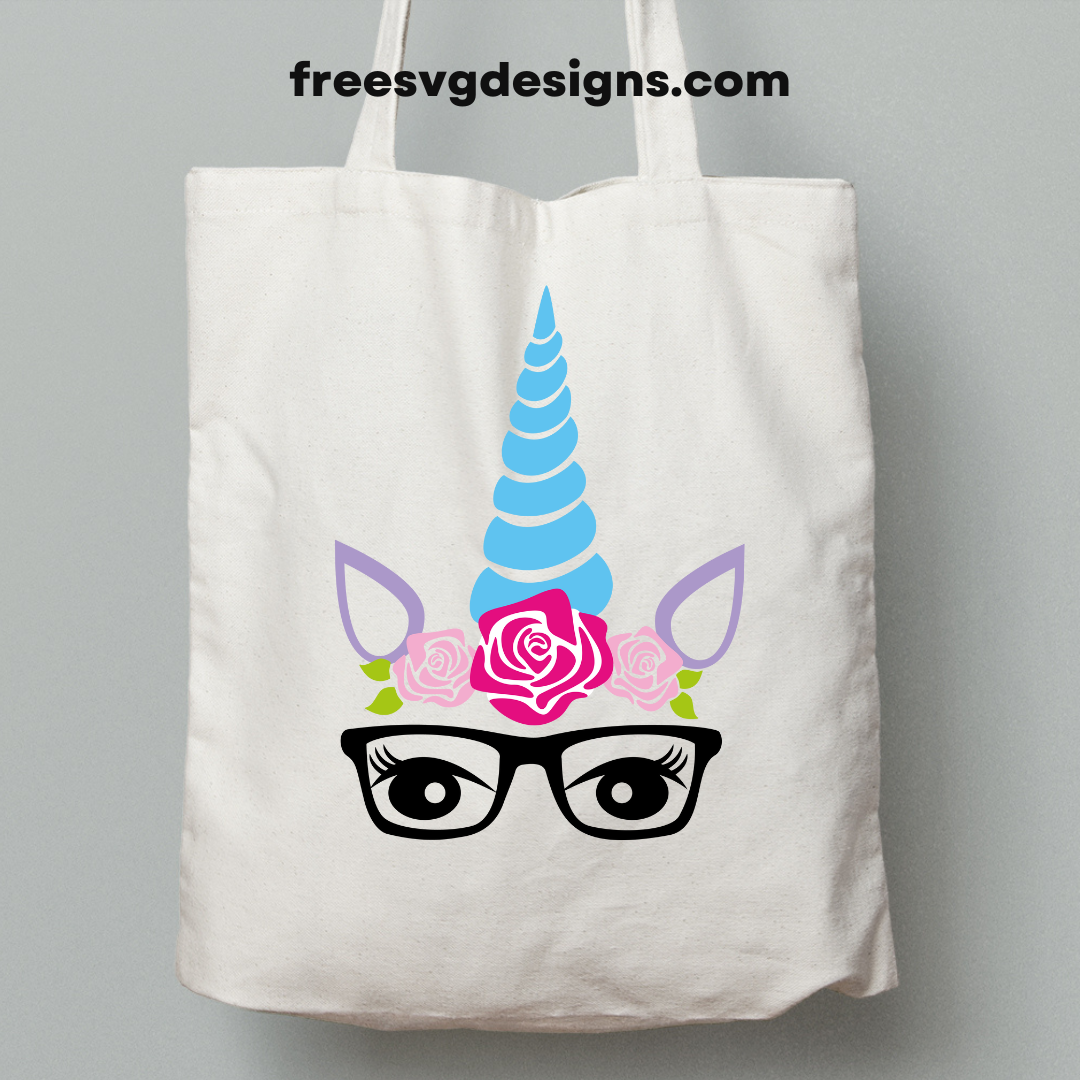 Unicorn SVG design on tote