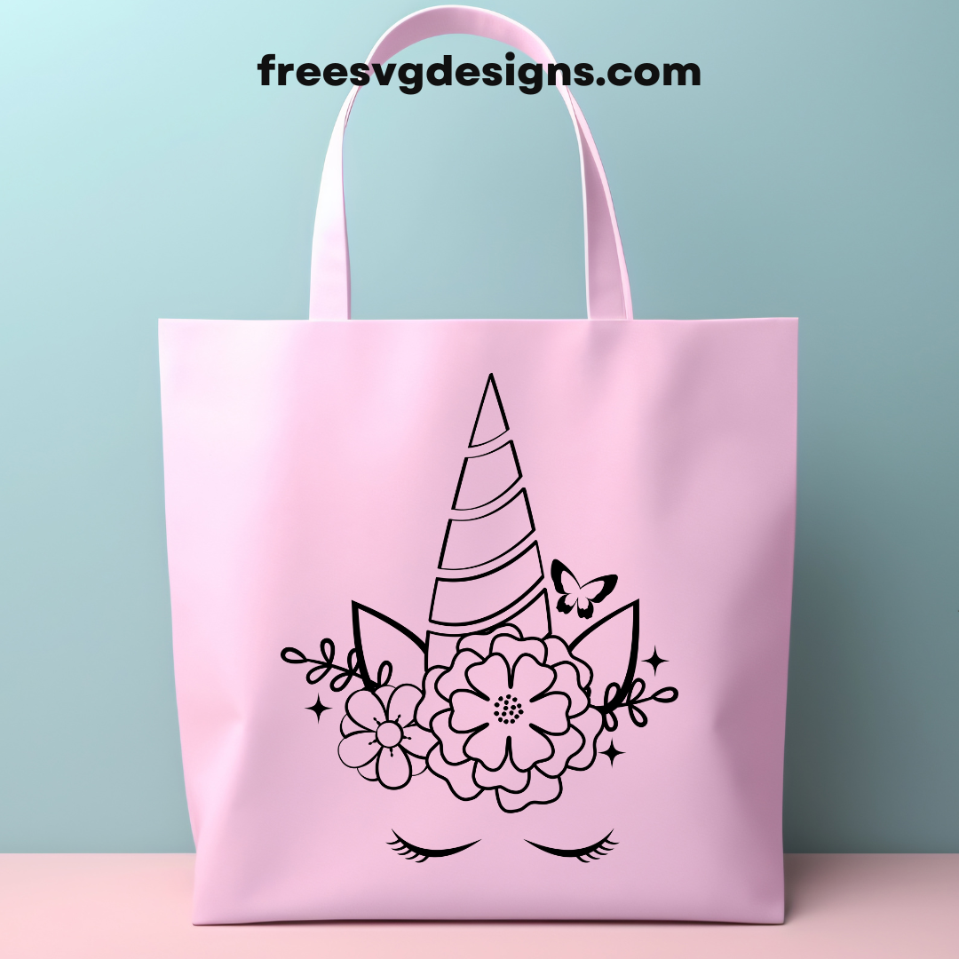 Unicorn SVG design on tote