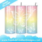Butterfly Tumbler Wrap Sublimation Print FREE PNG Image